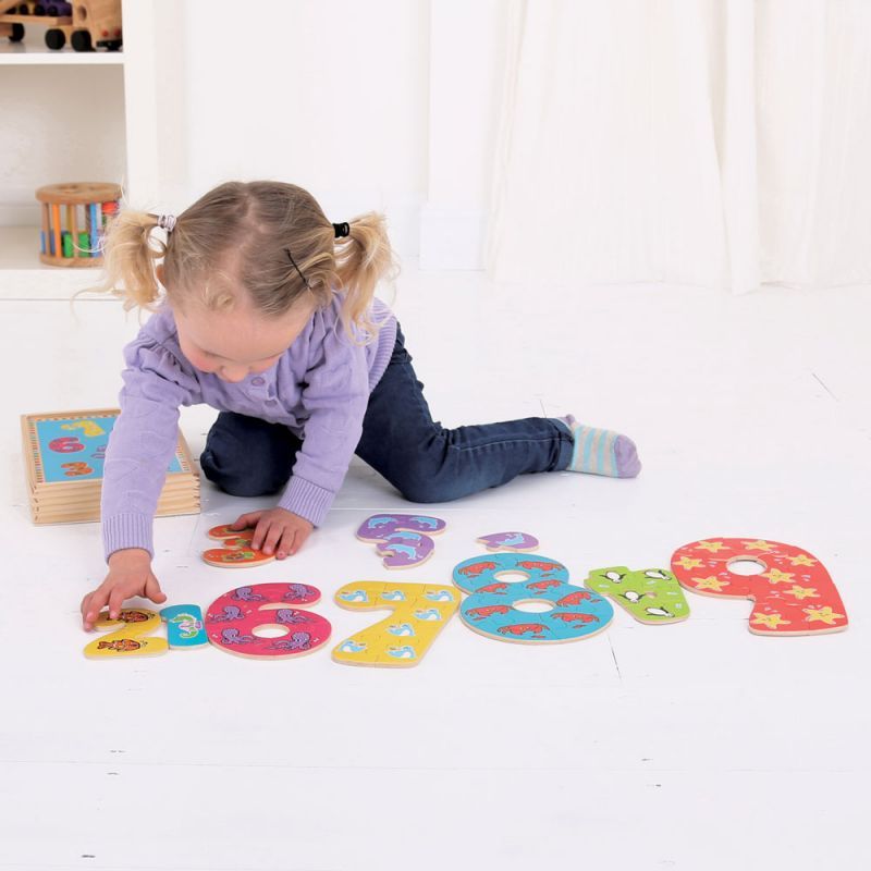 Bigjigs Toys Dřevěné puzzle čísla 1-9 - obrázek 4