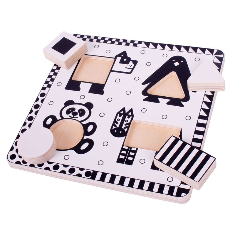 Puzzle pro nejmenší - Vkládačka černobílá, Pes (Bigjigs) - obrázek 5
