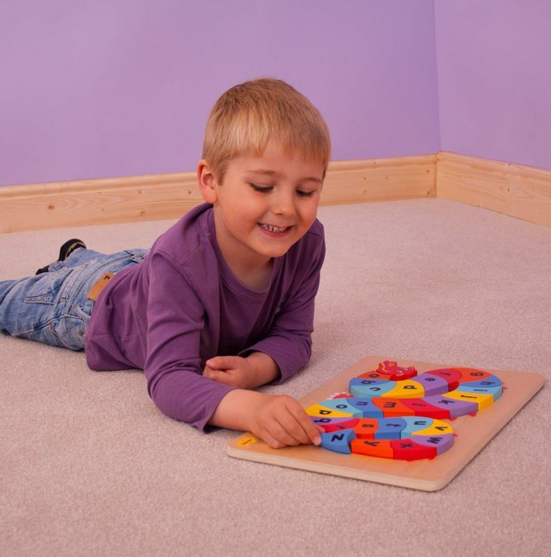 Bigjigs Toys Vkládací puzzle čísla had - obrázek 2