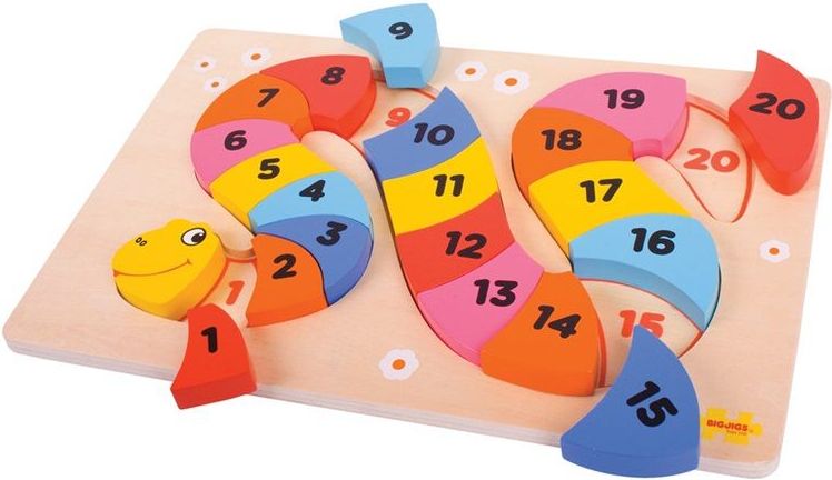 Bigjigs Toys Vkládací puzzle čísla had - obrázek 6