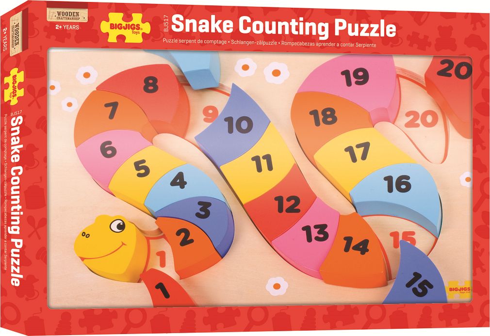 Bigjigs Toys Vkládací puzzle čísla had - obrázek 8