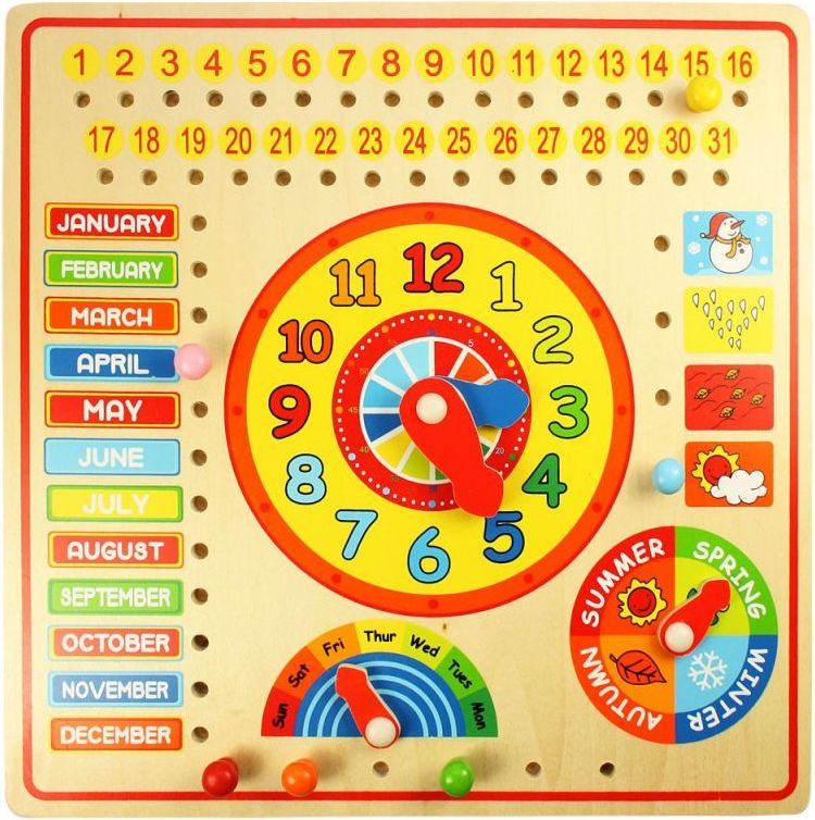 Kalendář s hodinami Bigjigs Toys - obrázek 1
