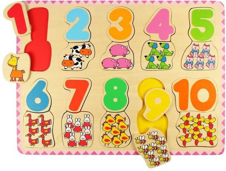 Puzzle výukové - Počítání a barvy na desce (Bigjigs) - obrázek 3