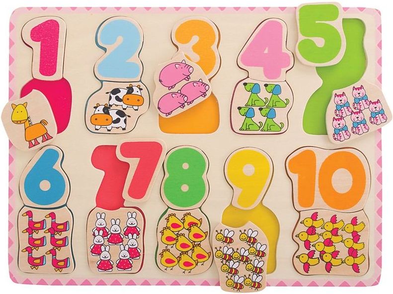 Puzzle výukové - Počítání a barvy na desce (Bigjigs) - obrázek 4