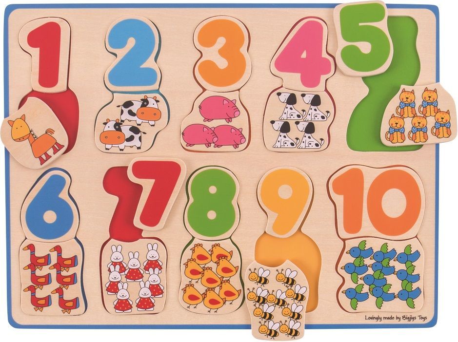 Puzzle výukové - Počítání a barvy na desce (Bigjigs) - obrázek 6