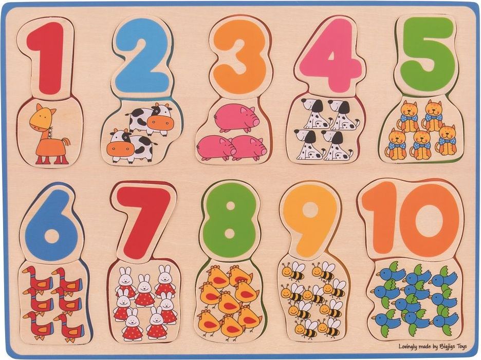 Puzzle výukové - Počítání a barvy na desce (Bigjigs) - obrázek 7