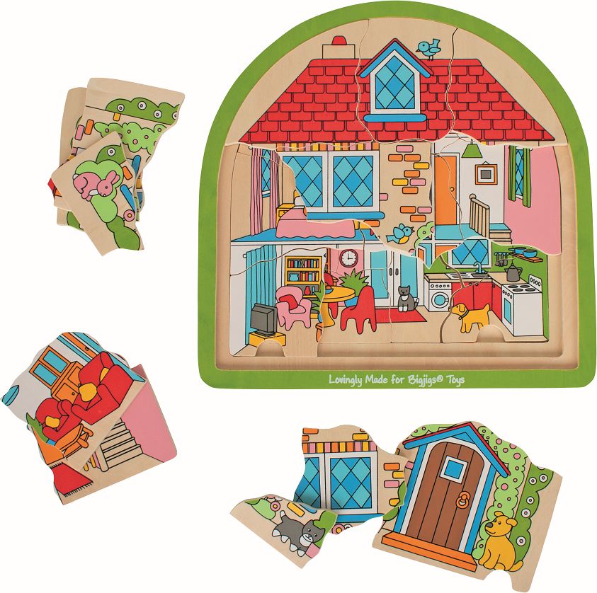Bigjigs Toys dřevěné vícevrstvé puzzle Dinosauři - obrázek 4