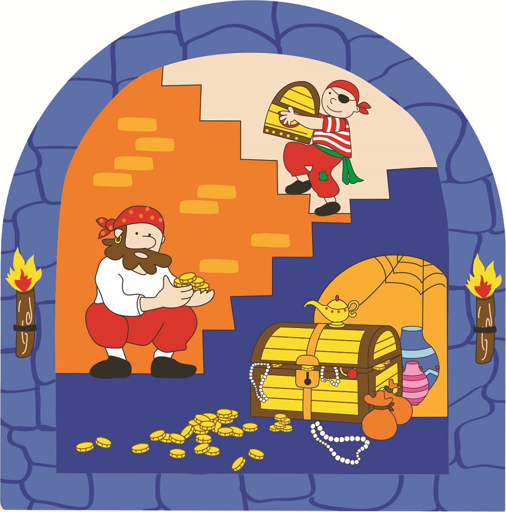 Bigjigs Toys Dřevěné vícevrstvé puzzle Pirátská loď - obrázek 8