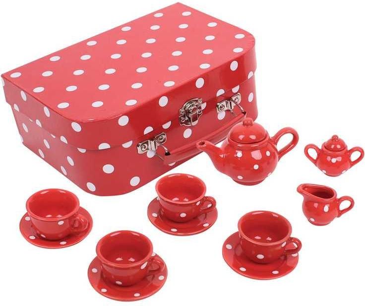 Bigjigs Toys Červený puntikovaný čajový set - obrázek 6