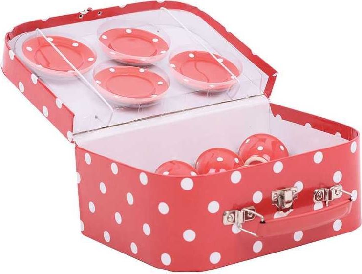 Bigjigs Toys Červený puntikovaný čajový set - obrázek 8