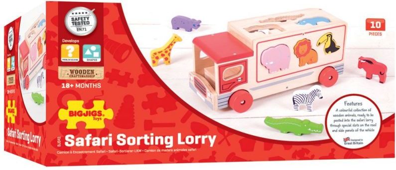 Bigjigs Toys dřevěné auto se zvířátky safari - obrázek 5