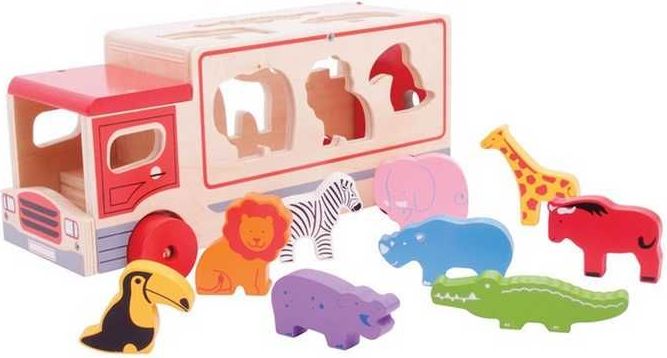 Bigjigs Toys dřevěné auto se zvířátky safari - obrázek 6