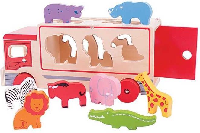 Bigjigs Toys dřevěné auto se zvířátky safari - obrázek 7