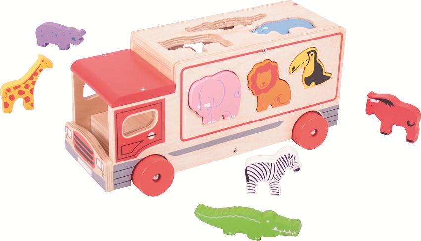 Bigjigs Toys dřevěné auto se zvířátky safari - obrázek 14
