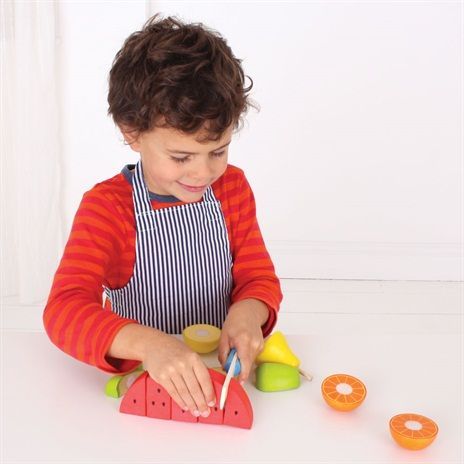 Bigjigs Toys Dřevěné krájecí ovoce se zástěrou - obrázek 2