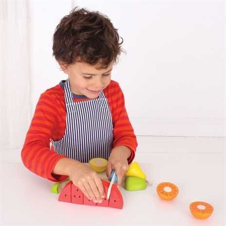 Bigjigs Toys Dřevěné krájecí ovoce se zástěrou - obrázek 6