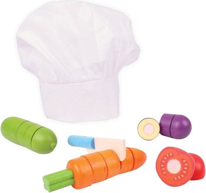 Bigjigs Toys Dřevěná krájecí zelenina s čepicí - obrázek 1