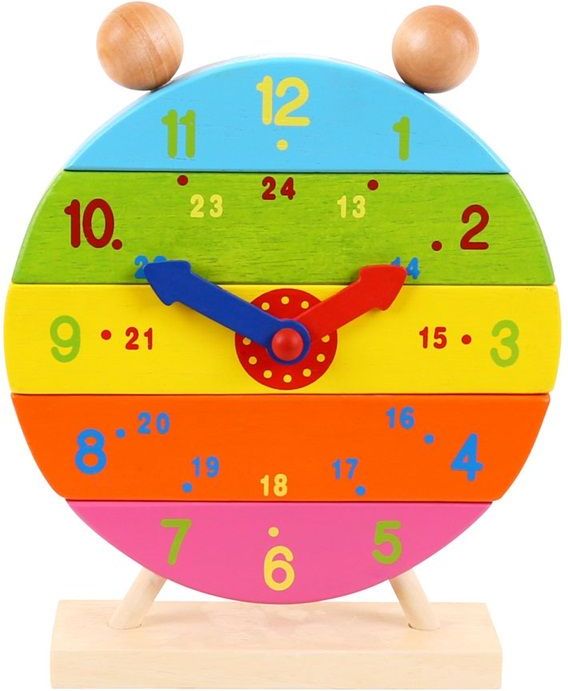 Bigjigs Toys Dřevěné nasazovací hodiny - obrázek 1