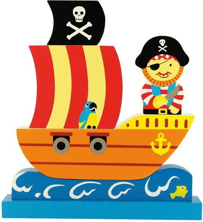 Bigjigs Toys Magnetické puzzle pirátská loď - obrázek 4