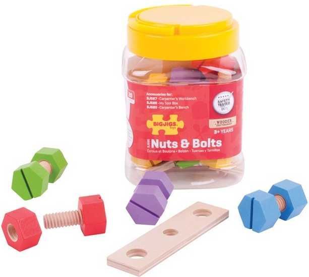 Bigjigs Toys Dřevěný spojovací materiál v dóze - obrázek 2