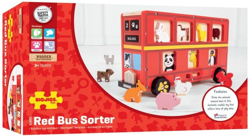 Bigjigs Toys Dřevěný autobus se zvířátky - obrázek 5