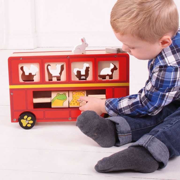 Bigjigs Toys Dřevěný autobus se zvířátky - obrázek 8