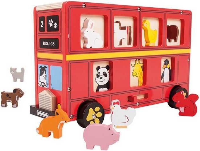 Bigjigs Toys Dřevěný autobus se zvířátky - obrázek 10