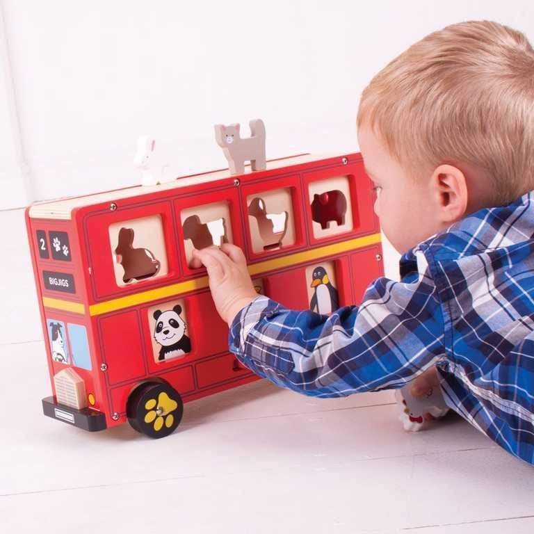 Bigjigs Toys Dřevěný autobus se zvířátky - obrázek 12
