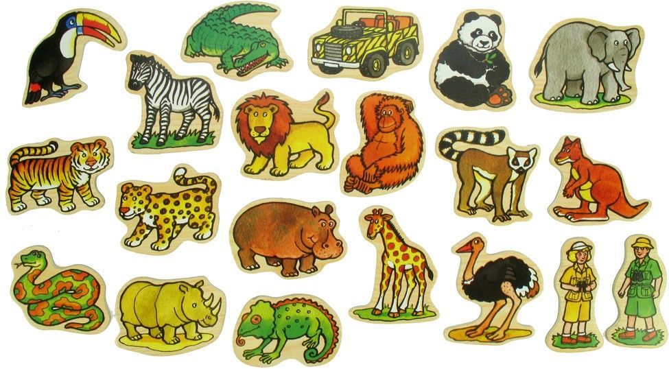 Bigjigs Toys Dřevěné magnetky jungle 20ks - obrázek 1
