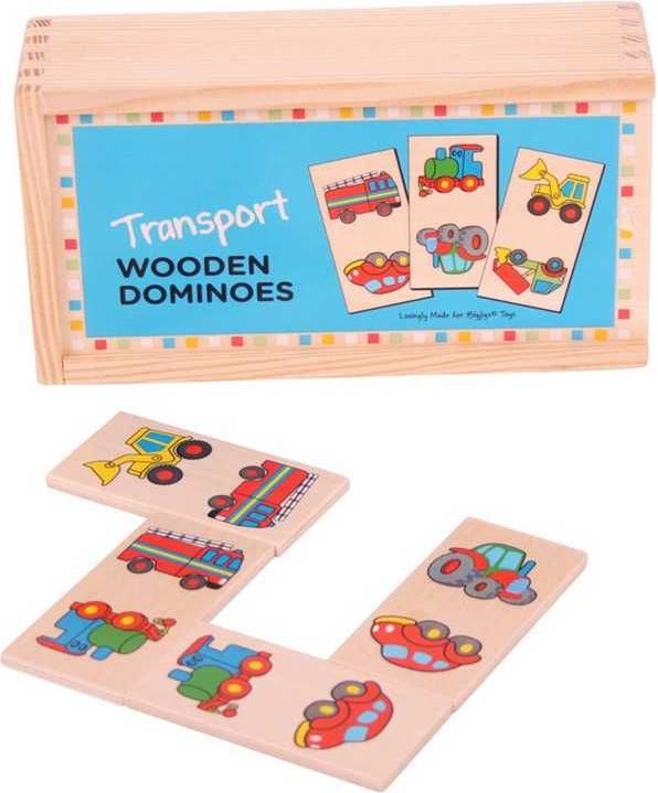 Bigjigs Toys Dřevěné domino dopravní prostředky - obrázek 2