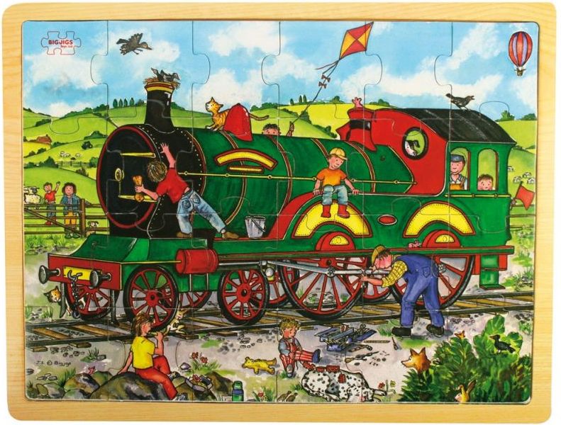 Bigjigs Toys Dřevěné puzzle vlak 24 dílků - obrázek 1