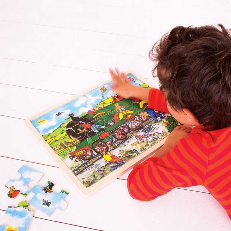 Bigjigs Toys Dřevěné puzzle vlak 24 dílků - obrázek 6