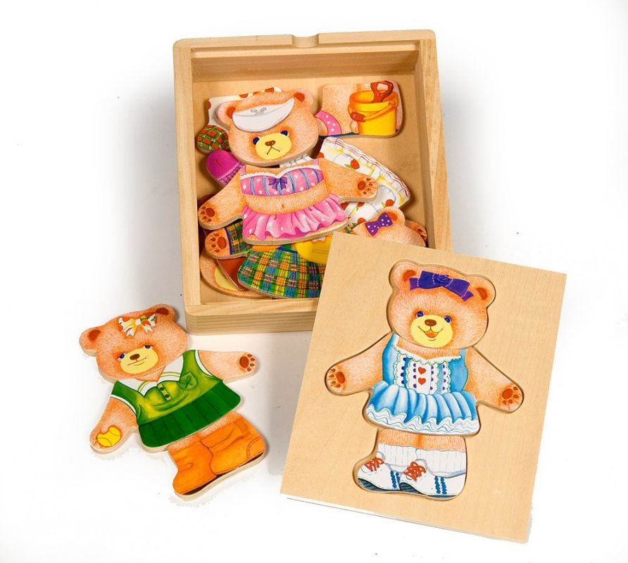 Bigjigs Toys Oblékací puzzle Paní medvědice - obrázek 1