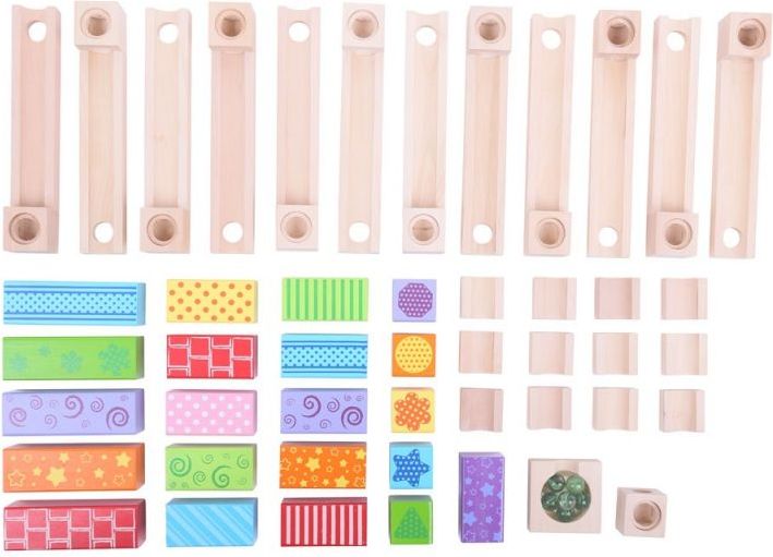 Bigjigs Toys Dřevěná kuličková dráha barevná - obrázek 2