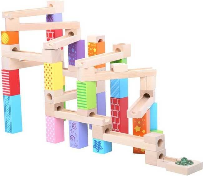 Bigjigs Toys Dřevěná kuličková dráha barevná - obrázek 10