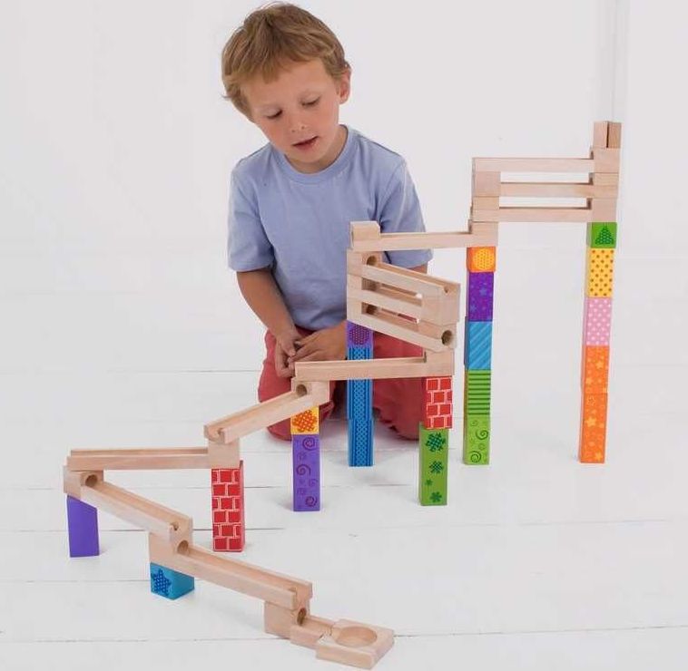Bigjigs Toys Dřevěná kuličková dráha barevná - obrázek 11