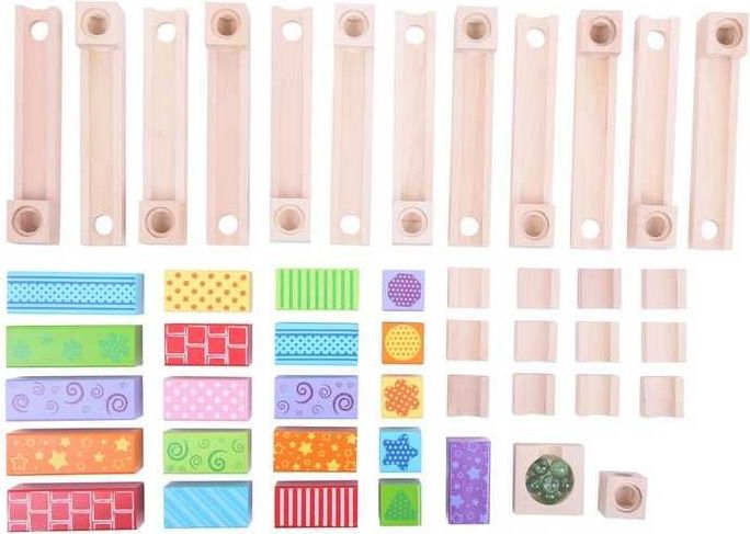 Bigjigs Toys Dřevěná kuličková dráha barevná - obrázek 13