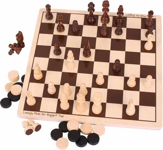 Společenské hry - Šachy a dáma (Bigjigs) - obrázek 1