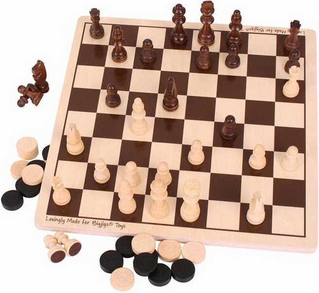 Společenské hry - Šachy a dáma (Bigjigs) - obrázek 2