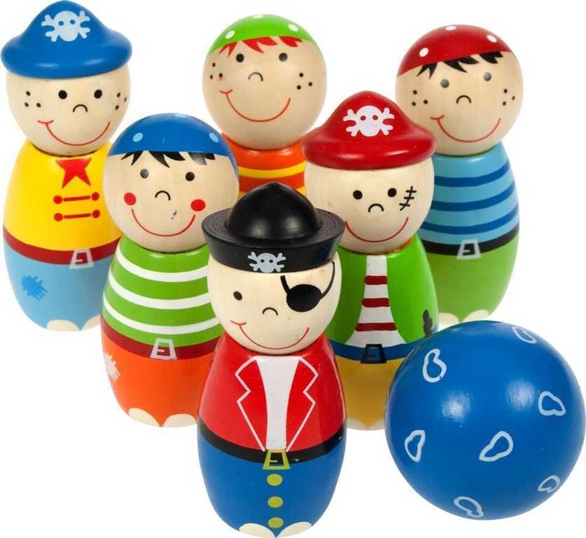 Bigjigs Toys Dřevěné kuželky Piráti - obrázek 7