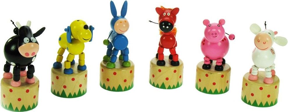 Bigjigs Toys Dřevěná mačkací zvířátka 1ks - obrázek 1