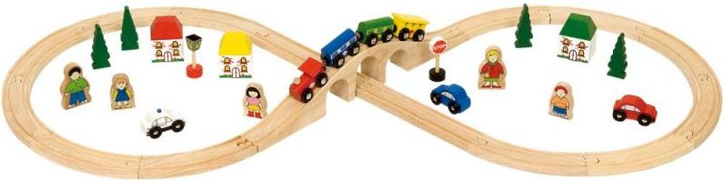Bigjigs Rail Dřevěná vláčkodráha osmička 40 dílů - obrázek 1