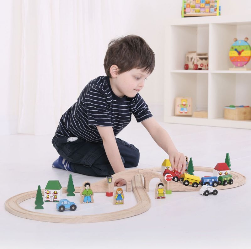 Bigjigs Rail Dřevěná vláčkodráha osmička 40 dílů - obrázek 2