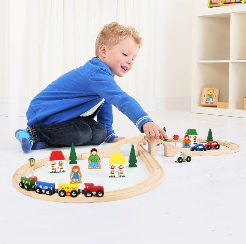 Bigjigs Rail Dřevěná vláčkodráha osmička 40 dílů - obrázek 3