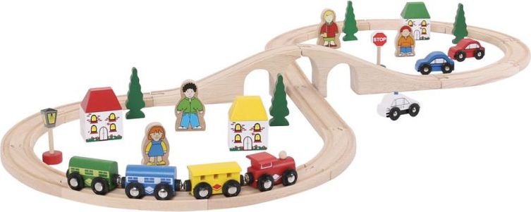 Bigjigs Rail Dřevěná vláčkodráha osmička 40 dílů - obrázek 4