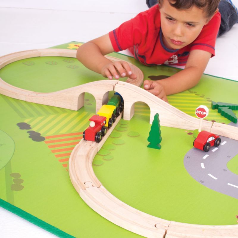 Bigjigs Rail Dřevěná vláčkodráha osmička 40 dílů - obrázek 6