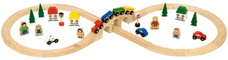 Bigjigs Rail Dřevěná vláčkodráha osmička 40 dílů - obrázek 8