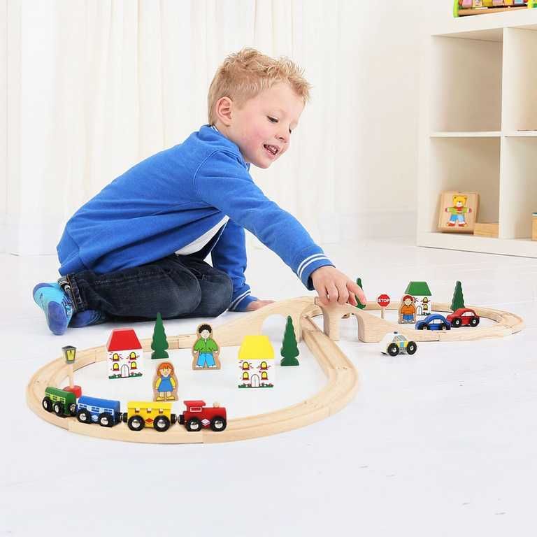 Bigjigs Rail Dřevěná vláčkodráha osmička 40 dílů - obrázek 16