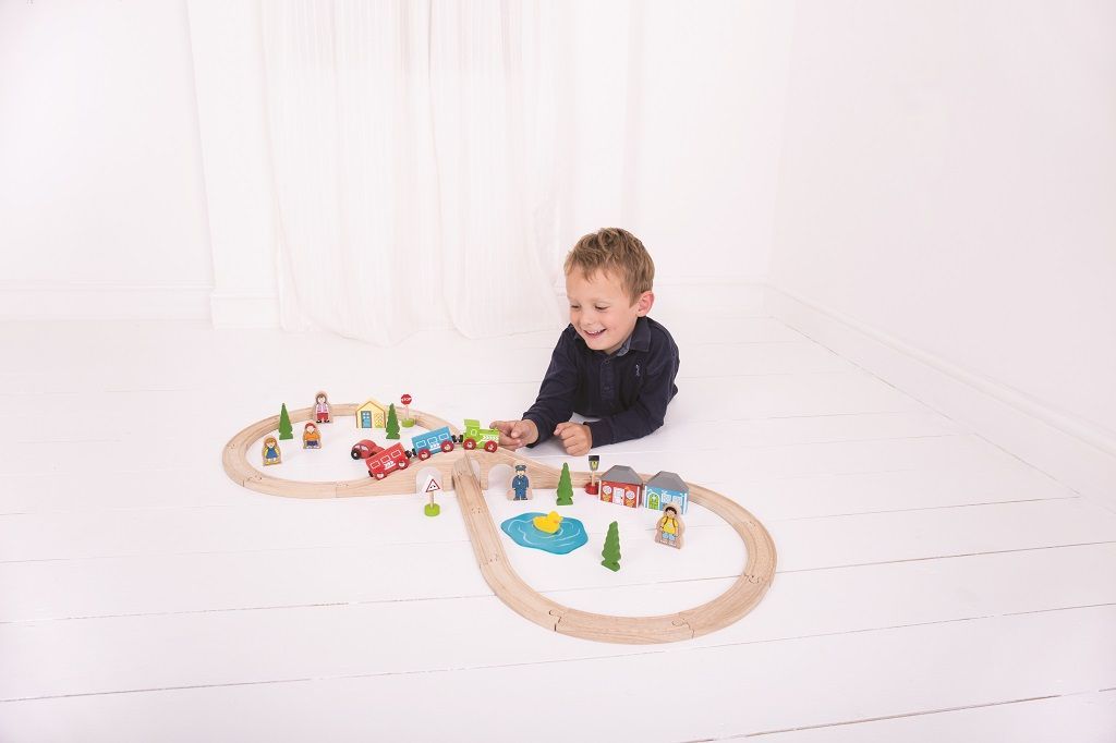 Bigjigs Rail Dřevěná vláčkodráha osmička 40 dílů - obrázek 17