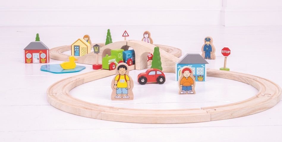 Bigjigs Rail Dřevěná vláčkodráha osmička 40 dílů - obrázek 18